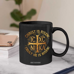 Orthodox Easter Christian Coffee Mug Christ Is Risen He Is Risen Greek NIKA Cross TS11 Print Your Wear