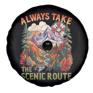 Outdoor Adventure Spare Tire Cover Always Take The Scenic Route Compass Hiking Camping TS02 Print Your Wear