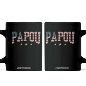 Papou Coffee Mug New Grandpa Fathers Day USA Flag Patriotic TS10 Black Print Your Wear