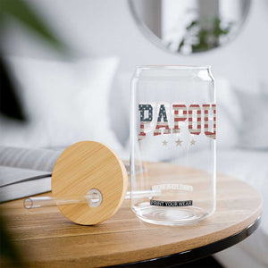 Papou Glass Can New Grandpa Fathers Day USA Flag Patriotic TS10 Print Your Wear