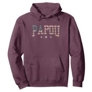 Papou Hoodie New Grandpa Fathers Day USA Flag Patriotic TS10 Maroon Print Your Wear