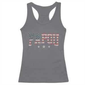 Papou Racerback Tank Top New Grandpa Fathers Day USA Flag Patriotic TS10 Charcoal Print Your Wear