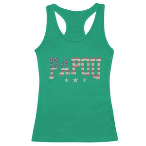 Papou Racerback Tank Top New Grandpa Fathers Day USA Flag Patriotic TS10 Irish Green Print Your Wear