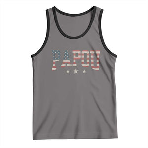 Papou Tank Top New Grandpa Fathers Day USA Flag Patriotic TS10 Deep Heather Black Print Your Wear