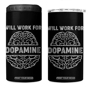 Parkinson's Awareness 4 in 1 Can Cooler Tumbler Work For Dopamine Parkinsons Warrior Support TS02 One Size: 16 oz Black Print Your Wear