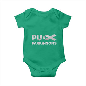 Parkinson's Awareness Baby Onesie Puck Farkinsons Parkinson's Silver Gray Ribbon TS02 Irish Green Print Your Wear