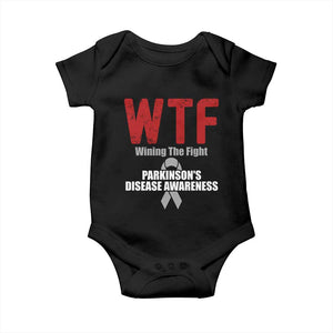 Parkinson's Awareness Baby Onesie WTF Winning The Fight Gray Ribbon Support Parkinsons Warriror TS02 Black Print Your Wear