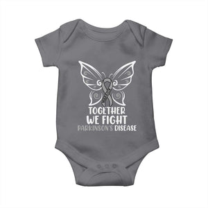 Parkinson's Awareness Baby Onesie We Fight Together Support Squad Gray Ribbon Butterfly TS02 Charcoal Print Your Wear