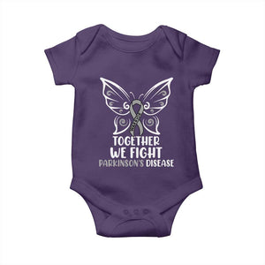 Parkinson's Awareness Baby Onesie We Fight Together Support Squad Gray Ribbon Butterfly TS02 Purple Print Your Wear