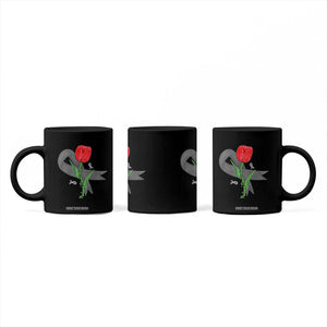 Parkinson's Awareness Coffee Mug Gray Ribbon Tulips Support Parkinsons Warrior TS02 Print Your Wear