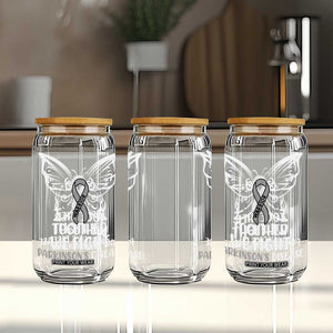Parkinson's Awareness Glass Can We Fight Together Support Squad Gray Ribbon Butterfly TS02 Print Your Wear