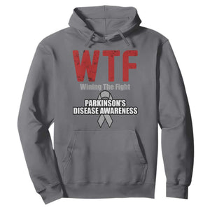 Parkinson's Awareness Hoodie WTF Winning The Fight Gray Ribbon Support Parkinsons Warriror TS02 Charcoal Print Your Wear