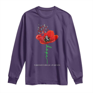 Parkinson's Awareness Long Sleeve Shirt Faith Hope Tulips Support Parkinsons Warrior TS02 Purple Print Your Wear
