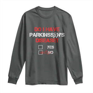 Parkinson's Awareness Long Sleeve Shirt Yes No Warrior Survivor Support TS02 Dark Heather Print Your Wear
