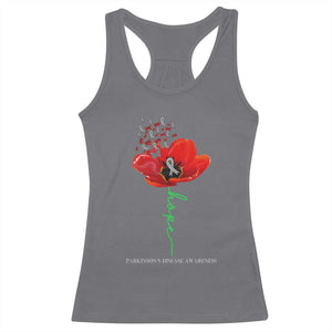 Parkinson's Awareness Racerback Tank Top Faith Hope Tulips Support Parkinsons Warrior TS02 Charcoal Print Your Wear