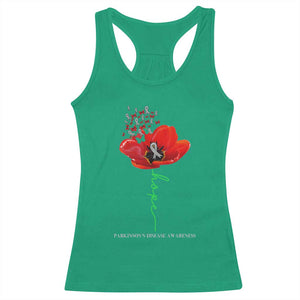 Parkinson's Awareness Racerback Tank Top Faith Hope Tulips Support Parkinsons Warrior TS02 Irish Green Print Your Wear
