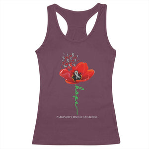 Parkinson's Awareness Racerback Tank Top Faith Hope Tulips Support Parkinsons Warrior TS02 Maroon Print Your Wear