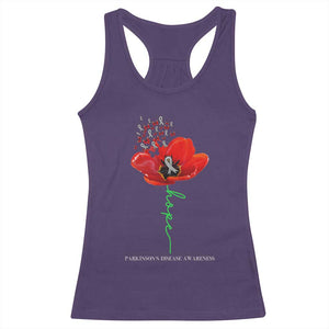 Parkinson's Awareness Racerback Tank Top Faith Hope Tulips Support Parkinsons Warrior TS02 Purple Print Your Wear