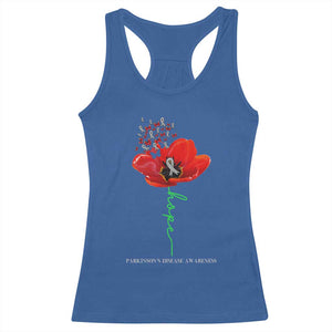 Parkinson's Awareness Racerback Tank Top Faith Hope Tulips Support Parkinsons Warrior TS02 Royal Blue Print Your Wear