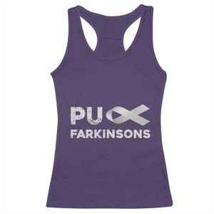 Parkinson's Awareness Racerback Tank Top Puck Farkinsons Parkinson's Silver Gray Ribbon TS02 Purple Print Your Wear