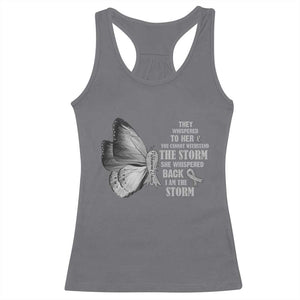 Parkinson's Awareness Racerback Tank Top She Whispered Back I Am The Storm Support Squad TS02 Charcoal Print Your Wear