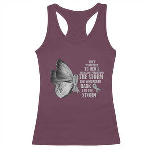 Parkinson's Awareness Racerback Tank Top She Whispered Back I Am The Storm Support Squad TS02 Maroon Print Your Wear