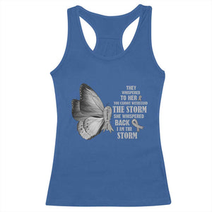 Parkinson's Awareness Racerback Tank Top She Whispered Back I Am The Storm Support Squad TS02 Royal Blue Print Your Wear