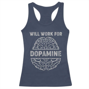 Parkinson's Awareness Racerback Tank Top Work For Dopamine Parkinsons Warrior Support TS02 Navy Print Your Wear