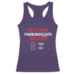 Parkinson's Awareness Racerback Tank Top Yes No Warrior Survivor Support TS02 Purple Print Your Wear
