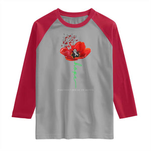 Parkinson's Awareness Raglan Shirt Faith Hope Tulips Support Parkinsons Warrior TS02 Sport Gray Red Print Your Wear