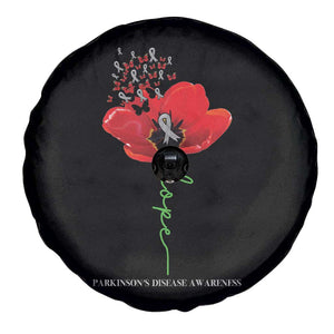 Parkinson's Awareness Spare Tire Cover Faith Hope Tulips Support Parkinsons Warrior TS02 Print Your Wear