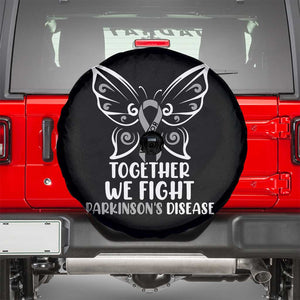 Parkinson's Awareness Spare Tire Cover We Fight Together Support Squad Gray Ribbon Butterfly TS02 Black Print Your Wear