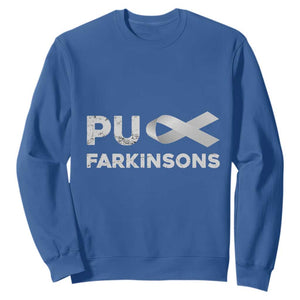 Parkinson's Awareness Sweatshirt Puck Farkinsons Parkinson's Silver Gray Ribbon TS02 Royal Blue Print Your Wear