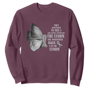 Parkinson's Awareness Sweatshirt She Whispered Back I Am The Storm Support Squad TS02 Maroon Print Your Wear