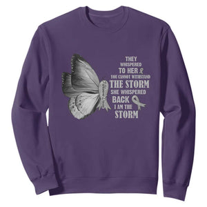 Parkinson's Awareness Sweatshirt She Whispered Back I Am The Storm Support Squad TS02 Purple Print Your Wear