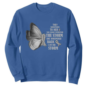 Parkinson's Awareness Sweatshirt She Whispered Back I Am The Storm Support Squad TS02 Royal Blue Print Your Wear