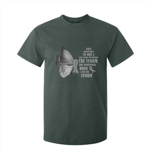 Parkinson's Awareness T Shirt For Kid She Whispered Back I Am The Storm Support Squad TS02 Dark Forest Green Print Your Wear