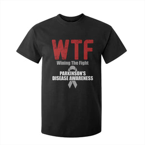 Parkinson's Awareness T Shirt For Kid WTF Winning The Fight Gray Ribbon Support Parkinsons Warriror TS02 Black Print Your Wear