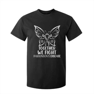 Parkinson's Awareness T Shirt For Kid We Fight Together Support Squad Gray Ribbon Butterfly TS02 Black Print Your Wear