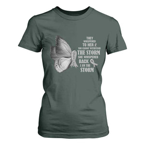 Parkinson's Awareness T Shirt For Women She Whispered Back I Am The Storm Support Squad TS02 Dark Forest Green Print Your Wear