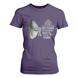 Parkinson's Awareness T Shirt For Women She Whispered Back I Am The Storm Support Squad TS02 Purple Print Your Wear