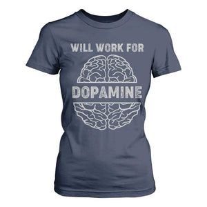 Parkinson's Awareness T Shirt For Women Work For Dopamine Parkinsons Warrior Support TS02 Navy Print Your Wear