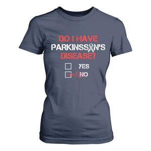 Parkinson's Awareness T Shirt For Women Yes No Warrior Survivor Support TS02 Navy Print Your Wear