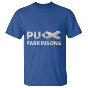 Parkinson's Awareness T Shirt Puck Farkinsons Parkinson's Silver Gray Ribbon TS02 Royal Blue Print Your Wear