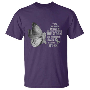 Parkinson's Awareness T Shirt She Whispered Back I Am The Storm Support Squad TS02 Purple Print Your Wear
