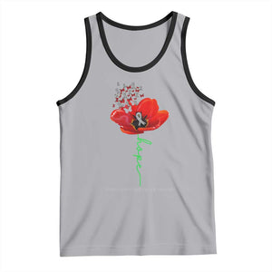 Parkinson's Awareness Tank Top Faith Hope Tulips Support Parkinsons Warrior TS02 Athletic Heather Black Print Your Wear