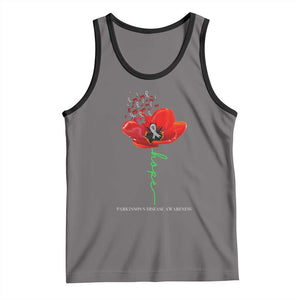 Parkinson's Awareness Tank Top Faith Hope Tulips Support Parkinsons Warrior TS02 Deep Heather Black Print Your Wear