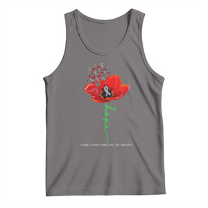 Parkinson's Awareness Tank Top Faith Hope Tulips Support Parkinsons Warrior TS02 Deep Heather Print Your Wear