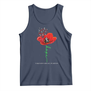 Parkinson's Awareness Tank Top Faith Hope Tulips Support Parkinsons Warrior TS02 Navy Print Your Wear