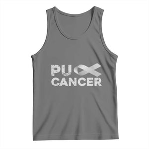 Parkinson's Awareness Tank Top Puck Farkinsons Parkinson's Silver Gray Ribbon TS02 Black Heather Print Your Wear
